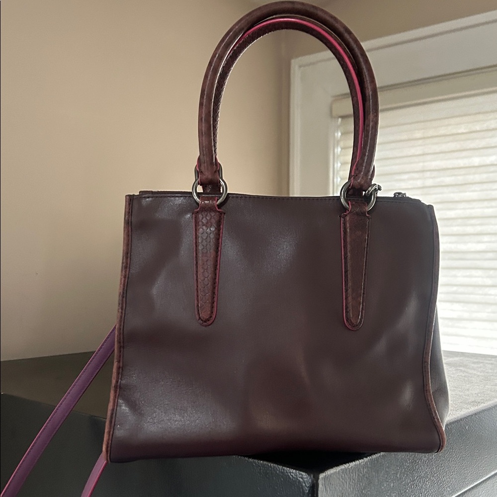 Coach Crosby Carryall* Oxblood and Exotic Leather Trim - Picture 2 of 16
